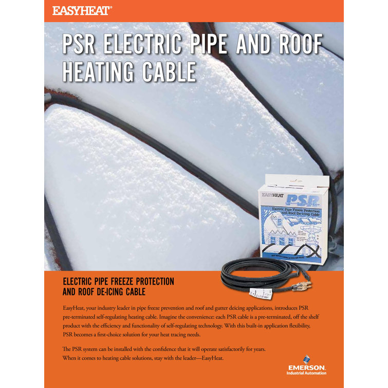 EasyHeat PSR1050 Self Regulating for Water Pipe, Roof & Gutter Heating Cable Wayfair